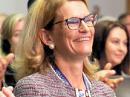 Doreen Bogdan-Martin, KD2JTX, smiles upon her election as ITU Telecommunication Development Director. [Jon Siverling, WB3ERA, photo]
